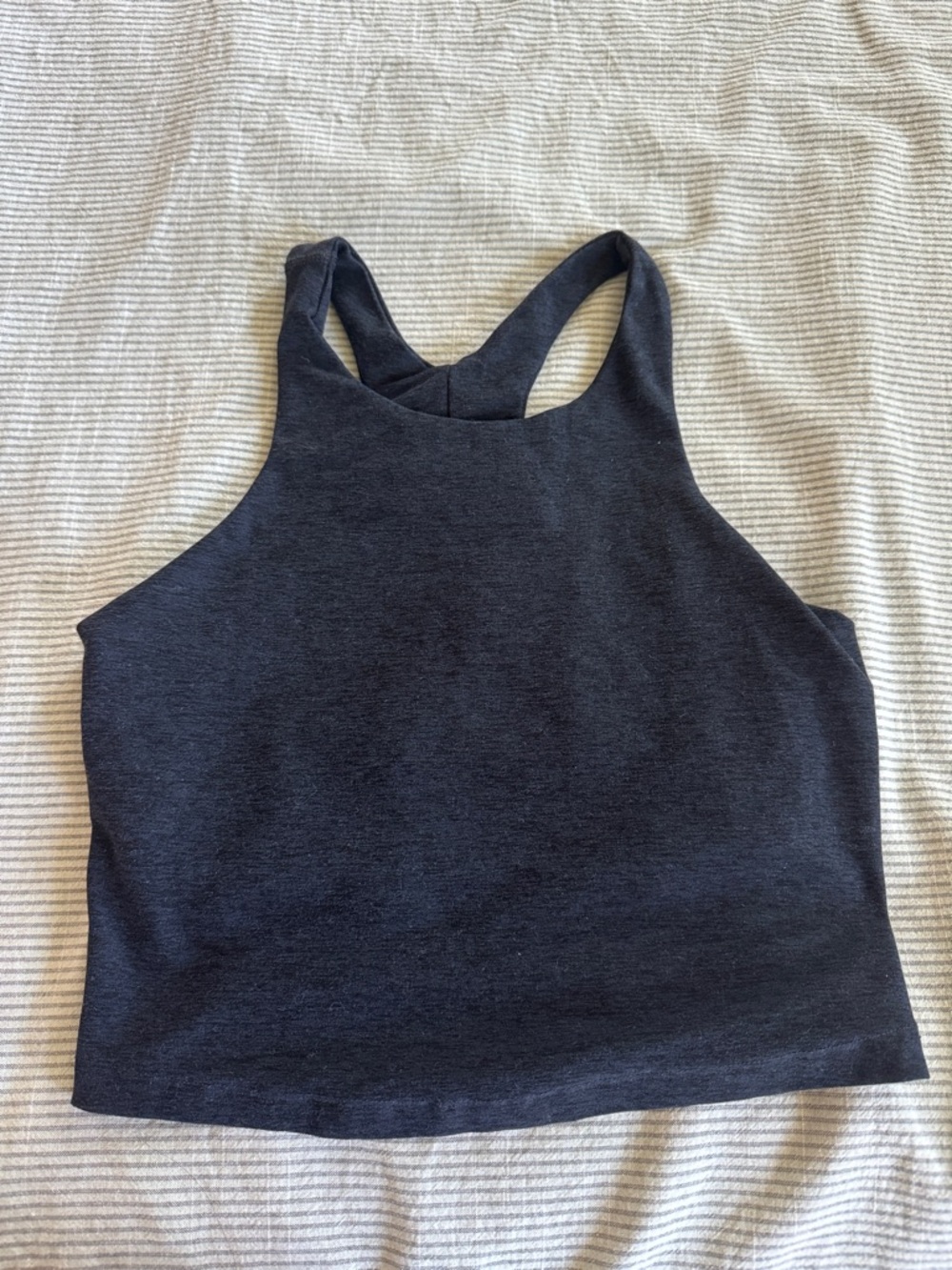 Beyond Yoga Charcoal Black  High Neck Cropped Tank